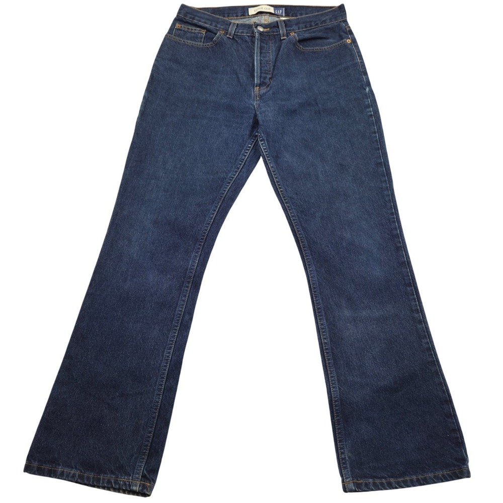VTG Y2K GAP‎ Boot Cut Button Fly Mid-Rise Jeans Dark Wash Womens 12 Regular